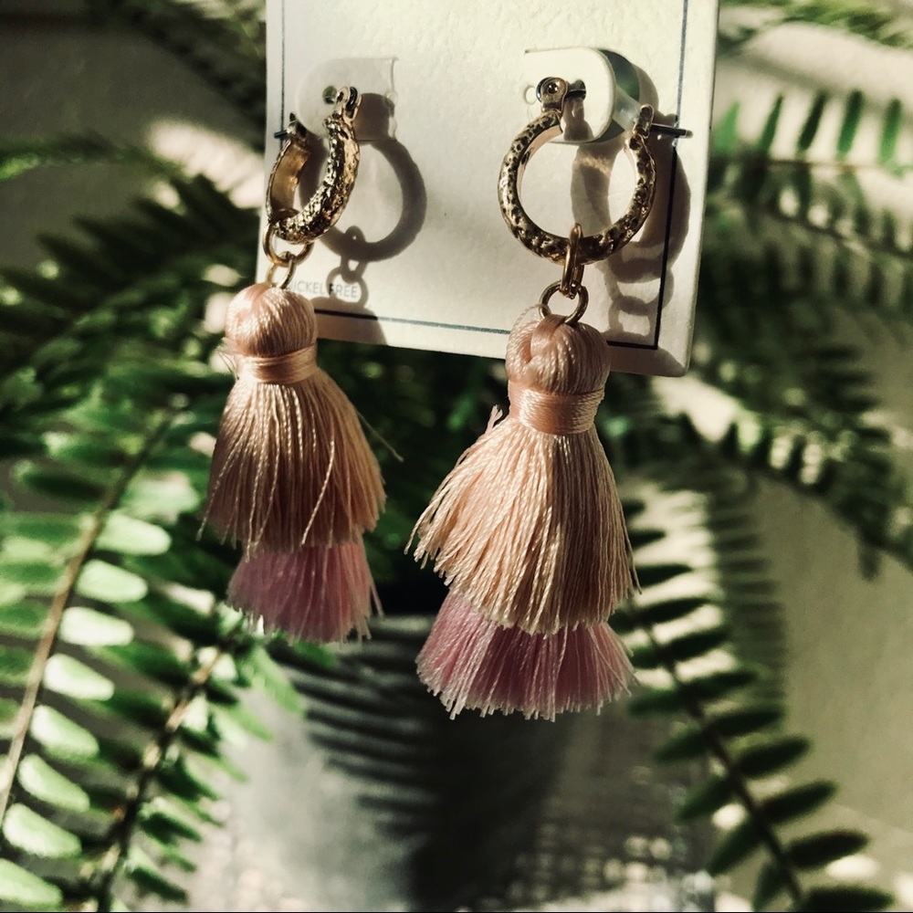MELROSE & MKT Two-Tier Tassel Earrings NWT! - Picture 7 of 7
